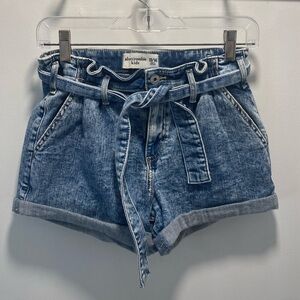 Abercrombie Kids Belted Blue Jean Shorts